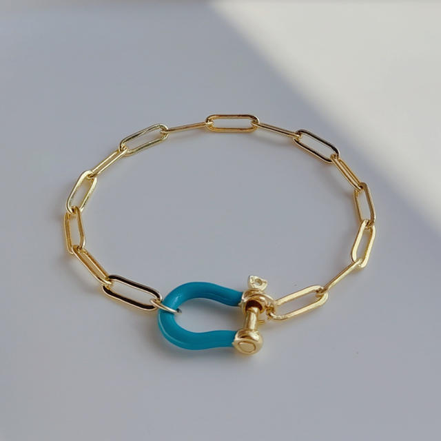 INS boho green clay bead pearl bracelet set