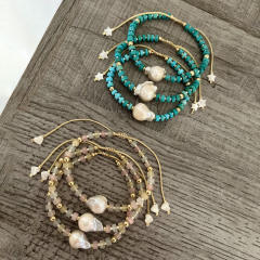 Boho baroque pearl bead bracelet