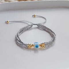 INS trend boho colorful miyuki bead evil eye bracelet