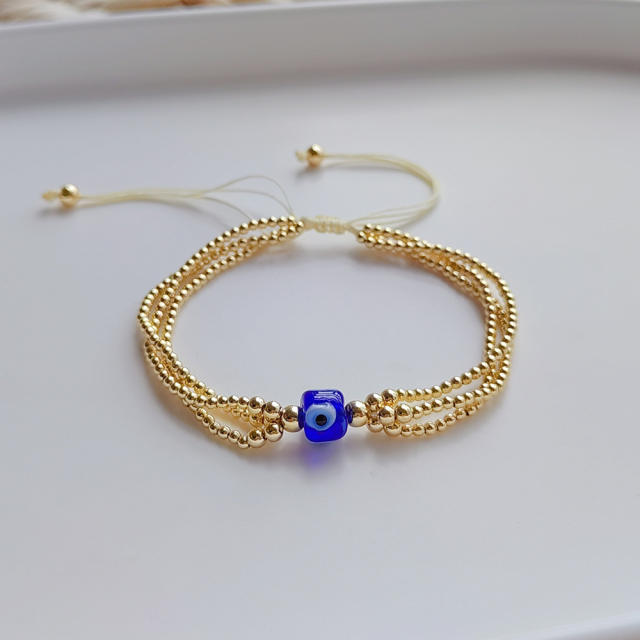 INS trend boho colorful miyuki bead evil eye bracelet