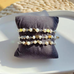 Baroque pearl copper bead handmade bracelet