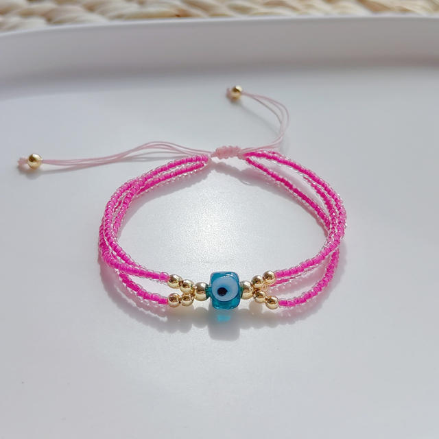 INS trend boho colorful miyuki bead evil eye bracelet