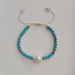Boho baroque pearl bead bracelet