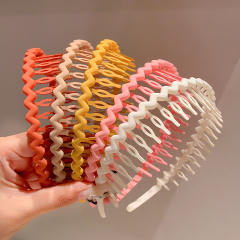 Korean fashion plain color zig zag headband