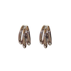 Korean fashion easy match metal hoop earrings