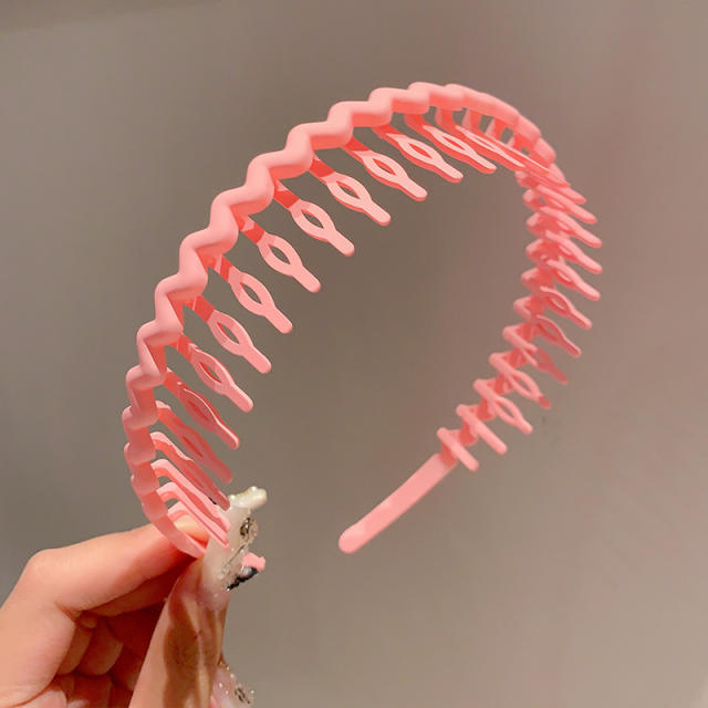 Korean fashion plain color zig zag headband