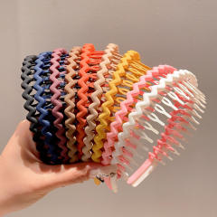 Korean fashion plain color zig zag headband