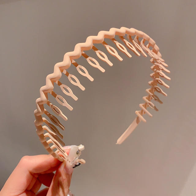 Korean fashion plain color zig zag headband