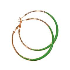 Classic color enamel large hoop earrings