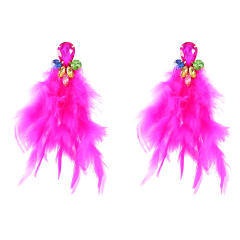 Boho colorful feather earrings