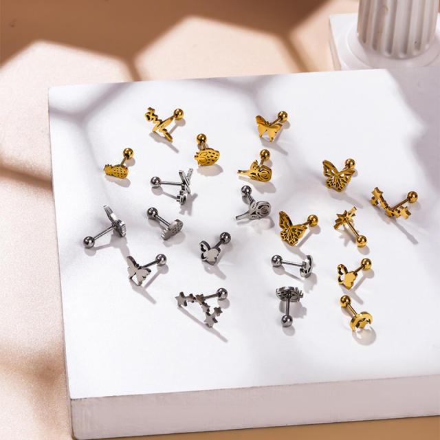 Personality stainless steel cartilage earrings(1pcs price)