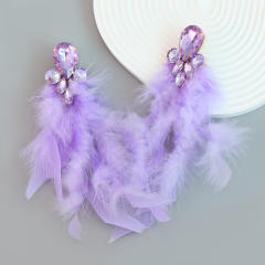 Boho colorful feather earrings