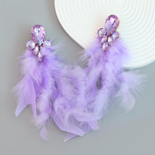 Boho colorful feather earrings