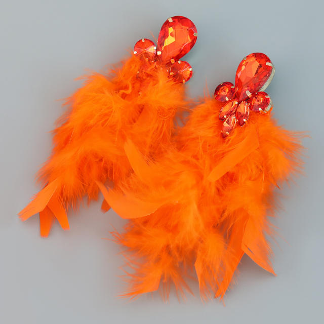Boho colorful feather earrings