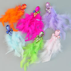Boho colorful feather earrings