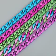 Punk trend alloy resin cuban chain choker necklace