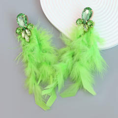 Boho colorful feather earrings