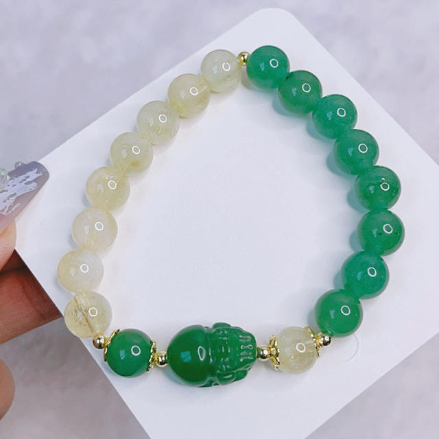 Natural jade bead pixu bracelet