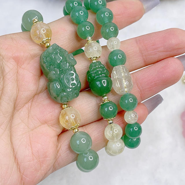 Natural jade bead pixu bracelet
