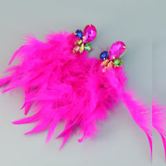 Boho colorful feather earrings