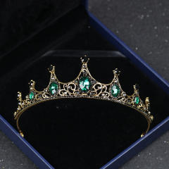 Baroque color glass crystal statement crown