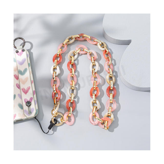 Occident fashion colorful acrylic chain long phone strap