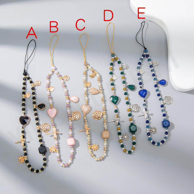 Holiday trend colorful bead phone strap