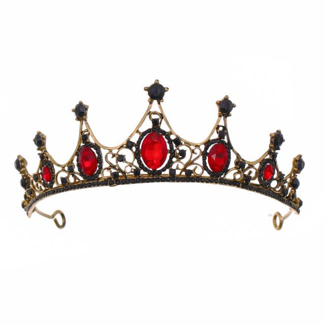 Baroque color glass crystal statement crown