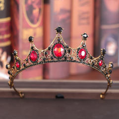 Baroque color glass crystal statement crown