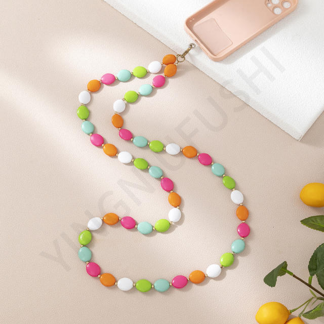INS trend Y2K colorful acrylic long phone strap