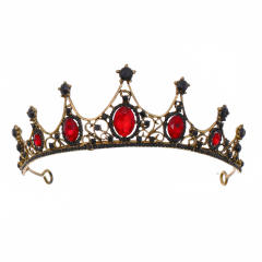 Baroque color glass crystal statement crown