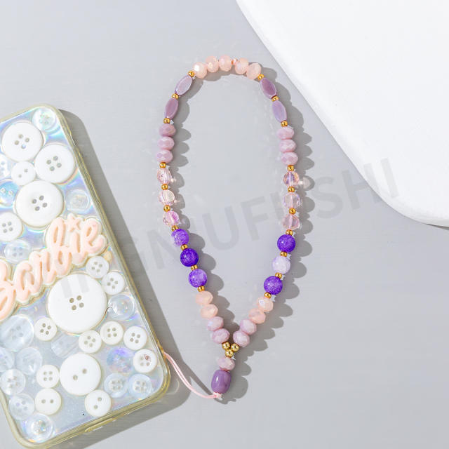 Boho colorful bead phone strap