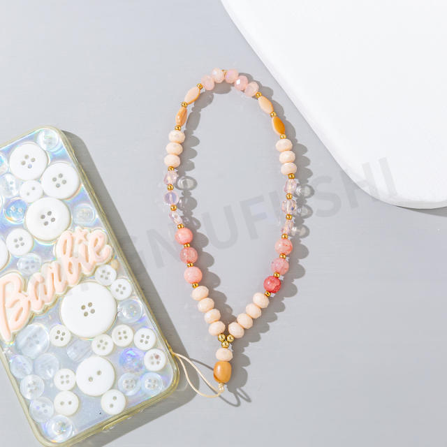 Boho colorful bead phone strap
