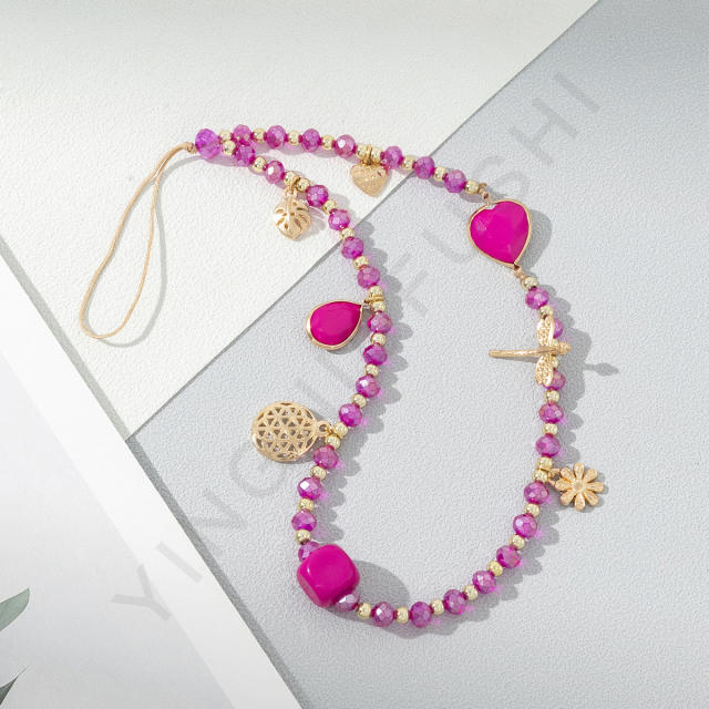 Holiday trend colorful bead phone strap