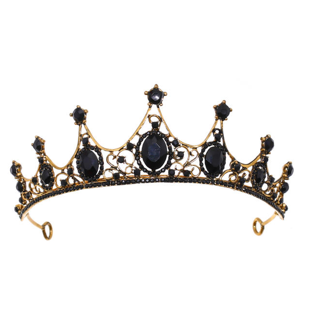 Baroque color glass crystal statement crown