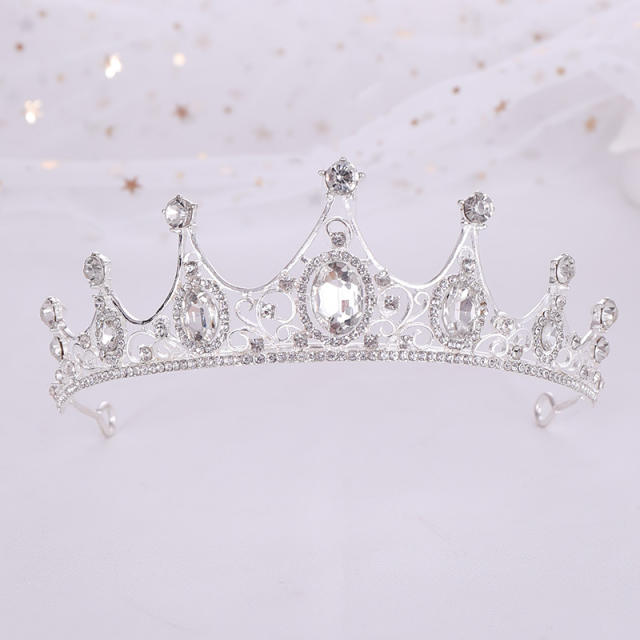 Baroque color glass crystal statement crown
