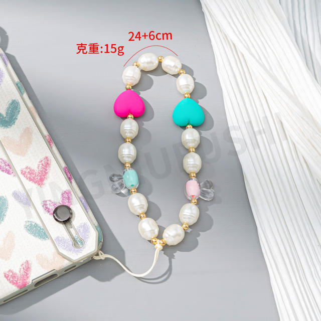 Y2K baroque pearl phone strap