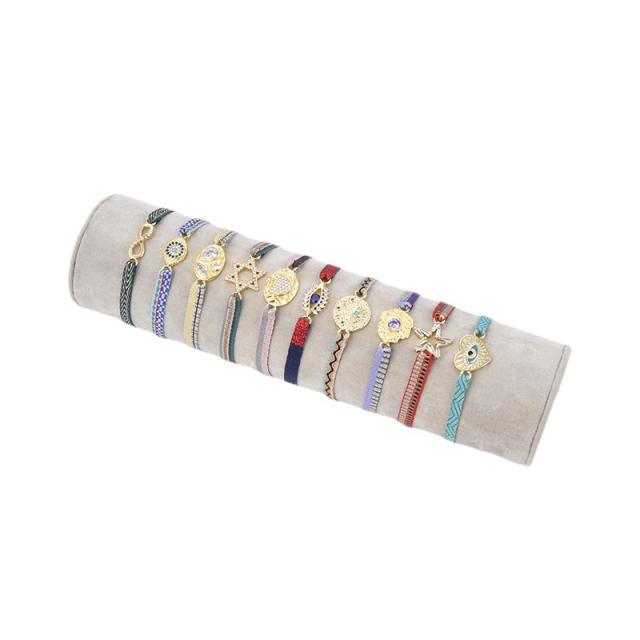 18K real gold plated copper evil eye thread bracelet