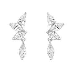 925 needle elegant cubic zircon copper ear studs