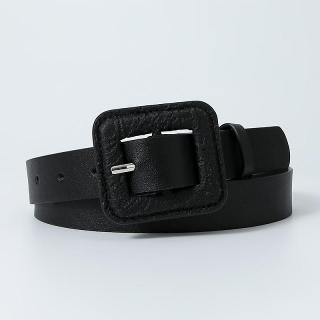 Summer design candy color PU leather buckle belt