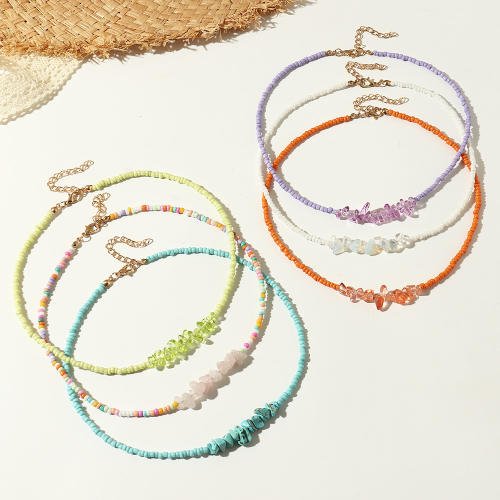 Boho Y2K colorful seed bead choker necklace
