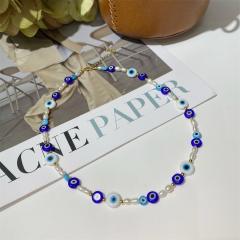 INS trend blue eye evil eye bead necklace set