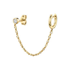 925 needle 1pcs cubic zircon chain cartilage earrings