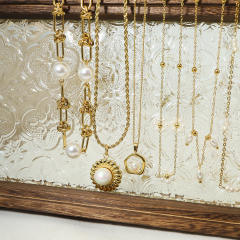 INS dainty water pearl stainless steel necklace