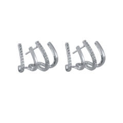 925 needle hot sale unique gold plated copper studs earrings