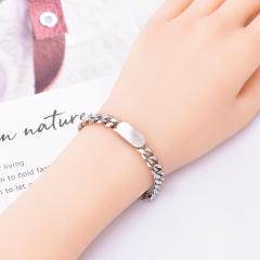 Classic stainless steel cuban chain bracelet necklace set