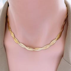 Classic snake chain stainless steel necklace set