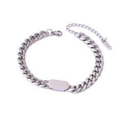 Classic stainless steel cuban chain bracelet necklace set