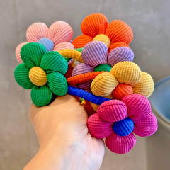Spring design plain color flower hair ties for kids