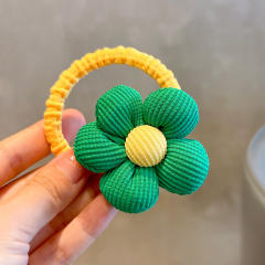 Spring design plain color flower hair ties for kids